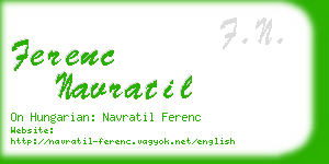 ferenc navratil business card